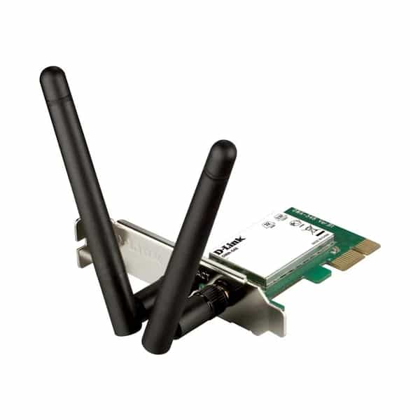 Placa de red PCI-E D-Link DWA-548 WiFi 4 N300 con 2 antenas