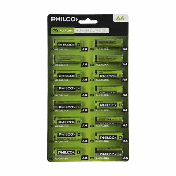 Pilas alcalinas AA Philco blister x16 unidades 94LR06P16C1API
