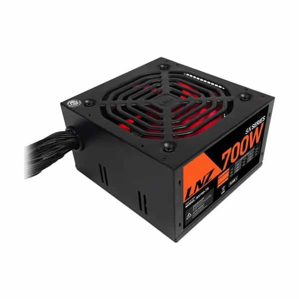 Fuente de alimentación LNZ 700W ATX PFC activo negra con fan LED rojo SX700-TS