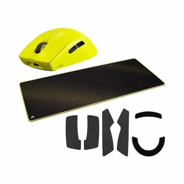 Combo Corsair Mouse M75 Air Wireless Yellow + Mouse Pad Black/Yellow