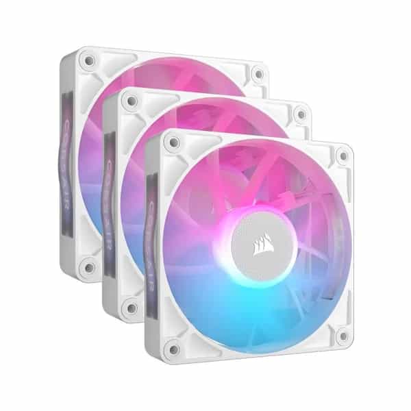 Ventilador para gabinete Corsair iCUE LINK RX120 RGB 120 mm blanco pack x3 CO-9051022-WW