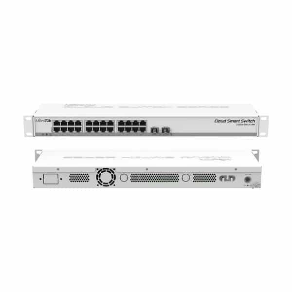 Switch MikroTik CSS326-24G-2S+RM 24 puertos Gigabit + 2 SFP+ rack 1U sin fuente