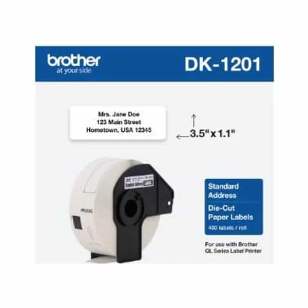Etiquetas autoadhesivas de papel Brother DK1201 29 x 90 mm 400 unidades