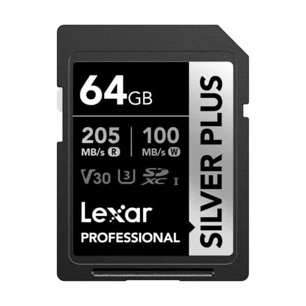 Tarjeta de memoria SDXC Lexar Silver Plus 64GB UHS-I U3 V30 LSDSIPL064G-BNNNG