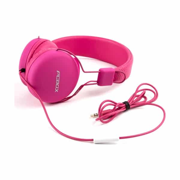Auriculares de vincha Pcbox Nathan con micrófono rosa