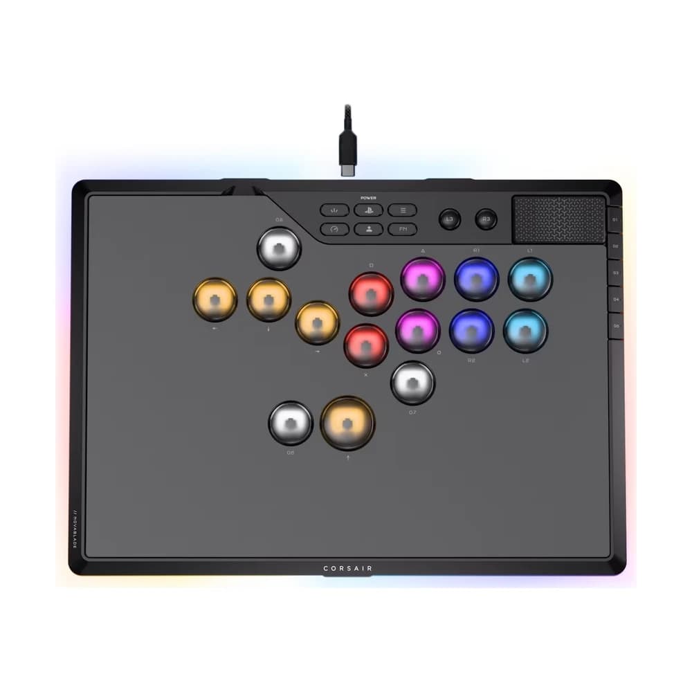 Controlador de juegos Corsair Novablade Pro Wireless Hall Effect Leverless RGB LED MGX v2 Negro