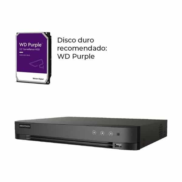 DVR Hikvision iDS-7204HUHI-M1/XT pentahíbrido 4 canales + 4 IP