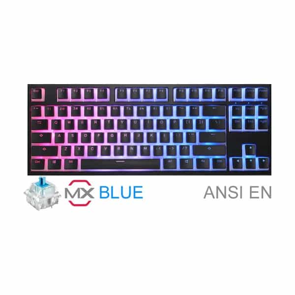 Teclado gamer Ducky One 2 TKL Pudding Edition RGB LED Cherry MX Blue Double Shot