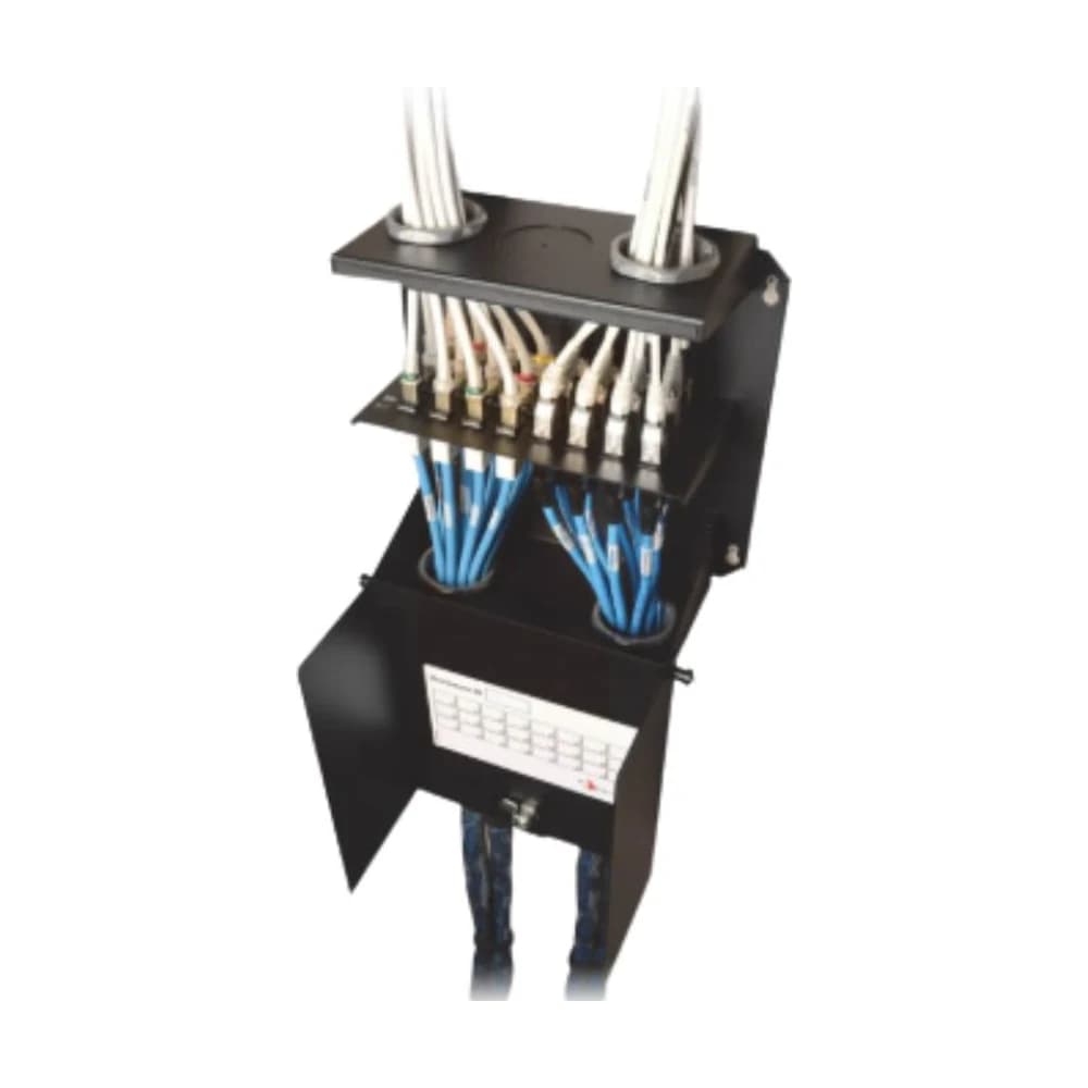 Caja de zona pasiva Siemon 24 puertos interior negra con 4 niples metálicos ZU-MX-24P