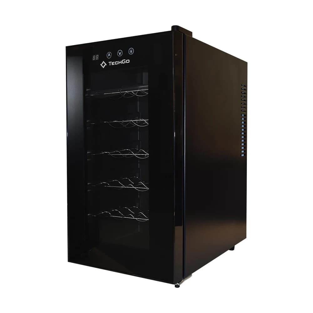 Cava de Vinos TechGO Para 18 Botellas KWS-18T Termoeléctrica Negra