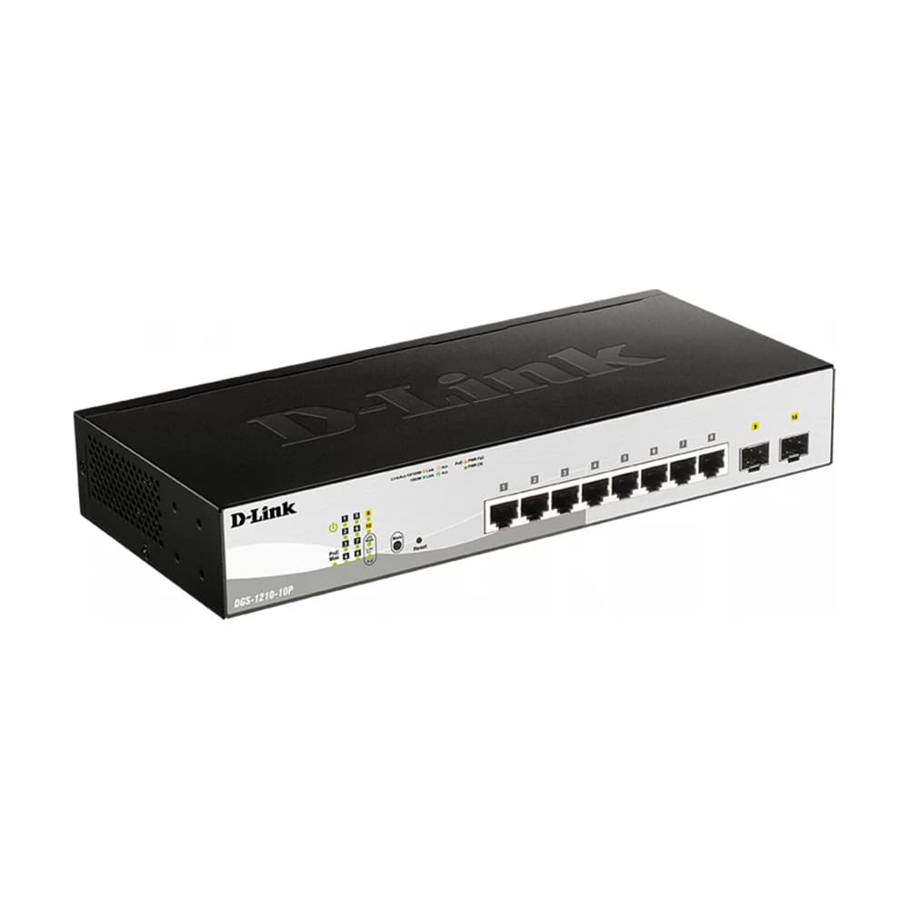 Switch D-Link DGS-1210-10P 8 puertos Gigabit PoE + 2 SFP