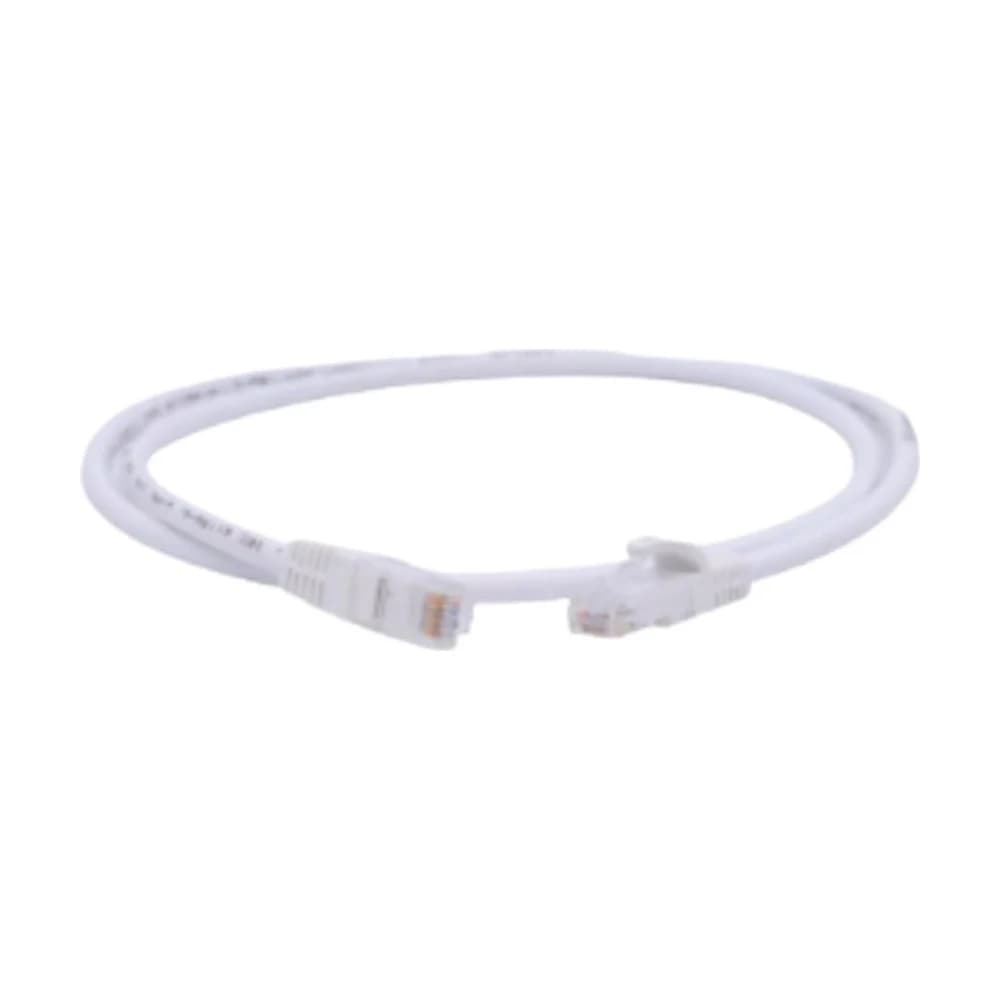 Copper, Patch Cord, RJ45, RJ45, Category 6, UTP, T568A/B, Stranded, LSOH-1, White Cable, White Boot, 1 Meter, 24 AWG