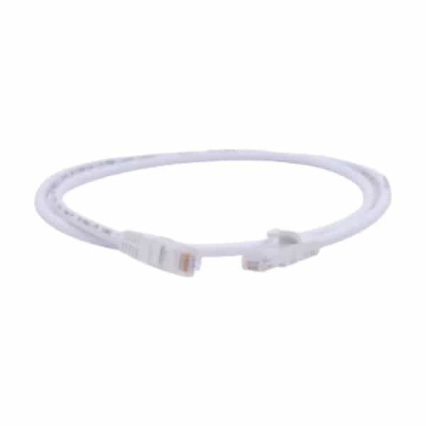 Copper, Patch Cord, RJ45, RJ45, Category 6, UTP, T568A/B, Stranded, LSOH-1, White Cable, White Boot, 1 Meter, 24 AWG