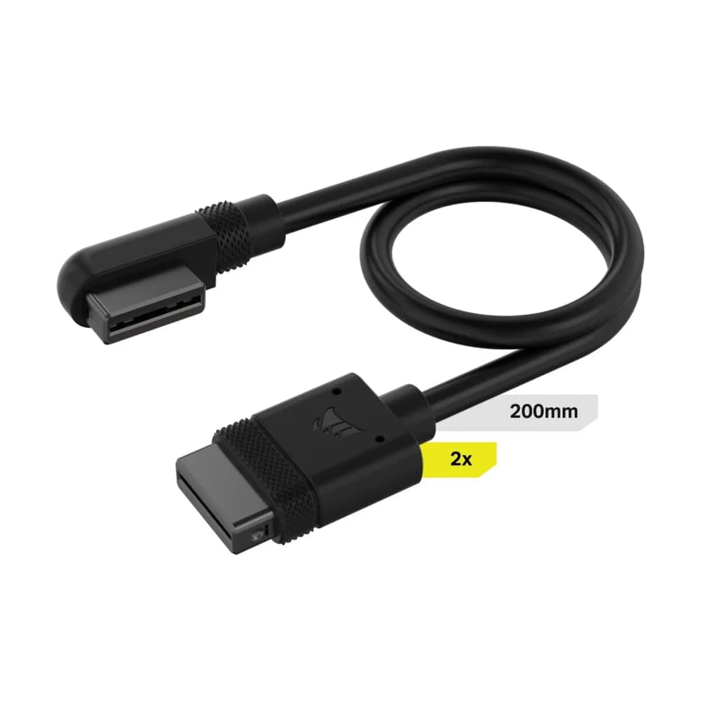 Cable Corsair iCUE LINK 2x 200mm con conector 90° negro CL-9011123-WW