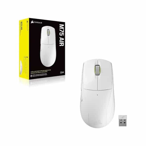 Mouse gamer inalámbrico Corsair M75 AIR ultraliviano 60 g blanco CH-931D101-NA