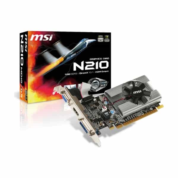 Placa de Video MSI GEFORCE N210-MD1G/D3 1 GB DDR3 DVi VGA HDMI N210-MD1G/D3