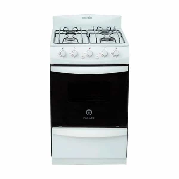 Cocina Escorial Palace Cristal A Gas Natural 4 Hornallas Blanca 220v Puerta Con Visor 50l