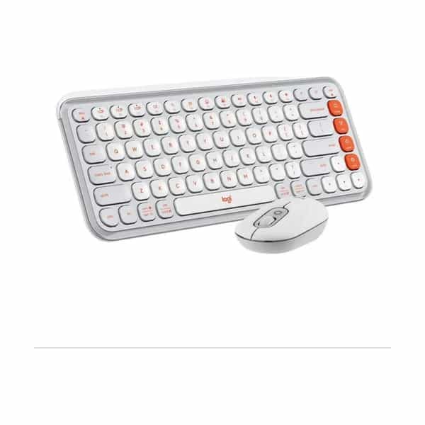 Combo teclado y mouse Bluetooth Logitech POP Icon blanco español latino 920-013055