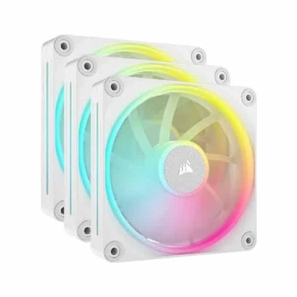 Ventilador para gabinete Corsair iCUE LINK LX120 RGB 120 mm blanco pack x3 CO-9051030-WW