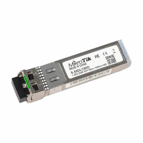 Módulo SFP MikroTik 1,25G monomodo 80 km 1550 nm LC dúplex DDM -40 a 85 °C