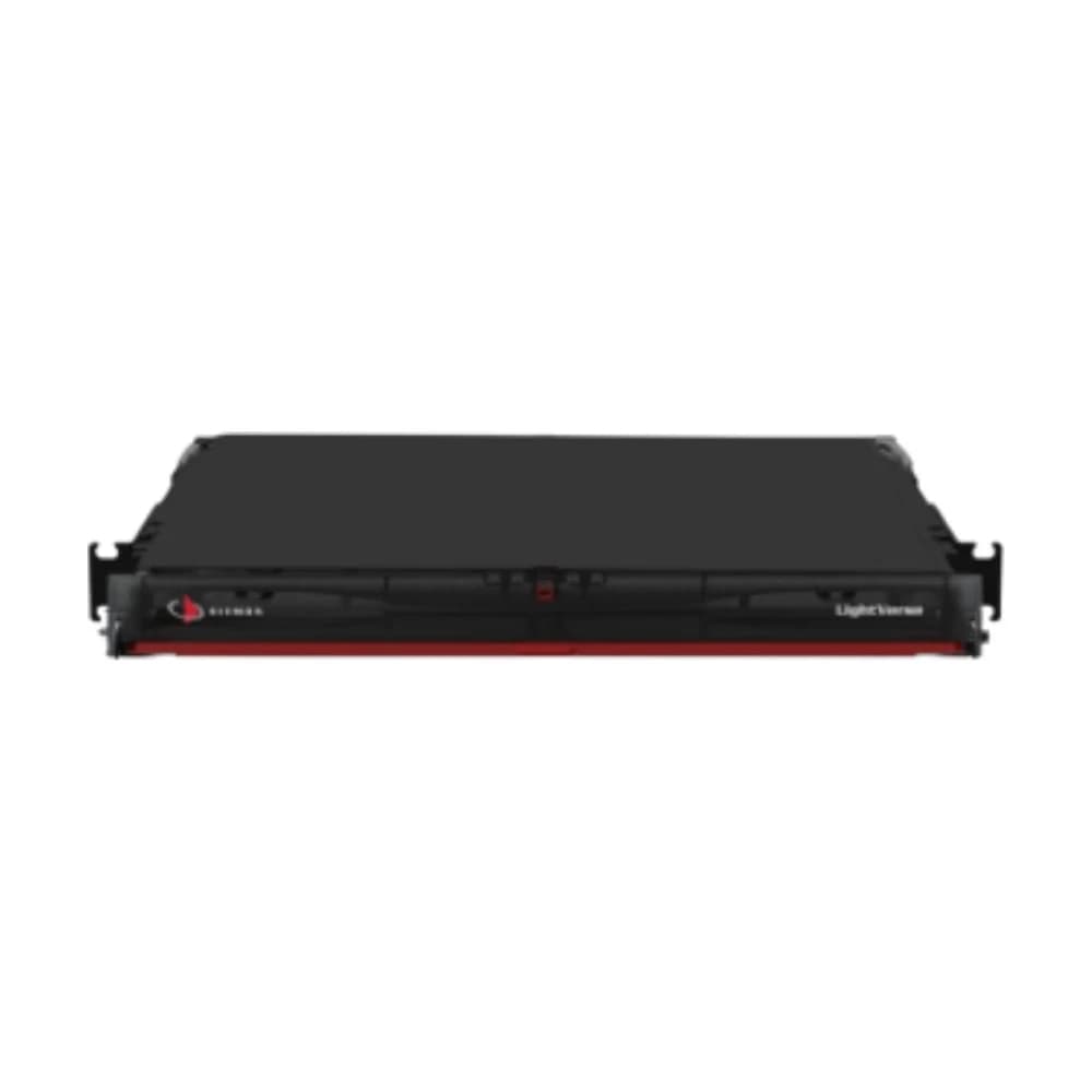 Caja de fibra Siemon LightVerse Pro para rack 1U deslizante 4 aberturas LVE-1U-MD-P01A