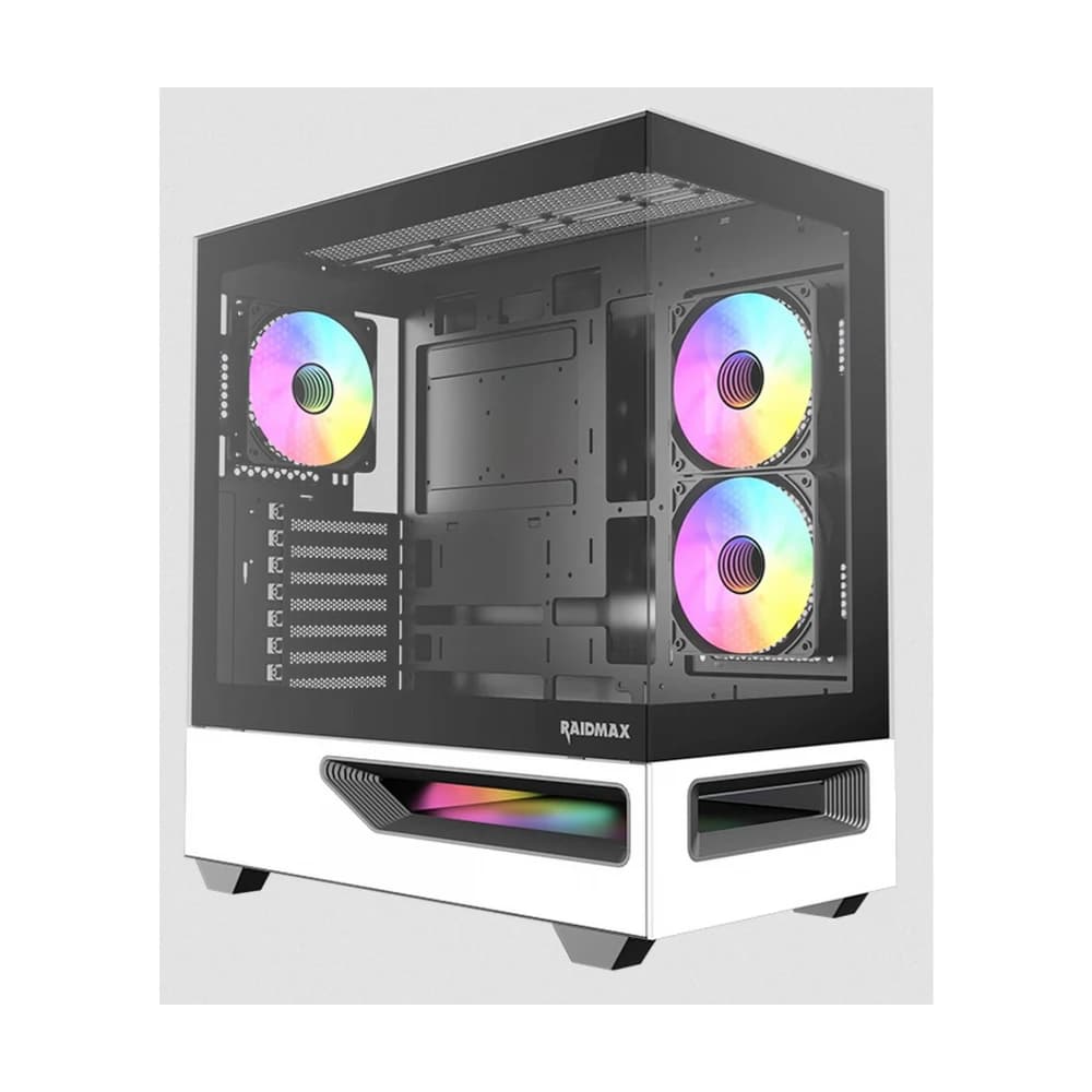 Gabinete Gamer Raidmax Hurrikan H200 E-Atx ARGB PWM White/Black
