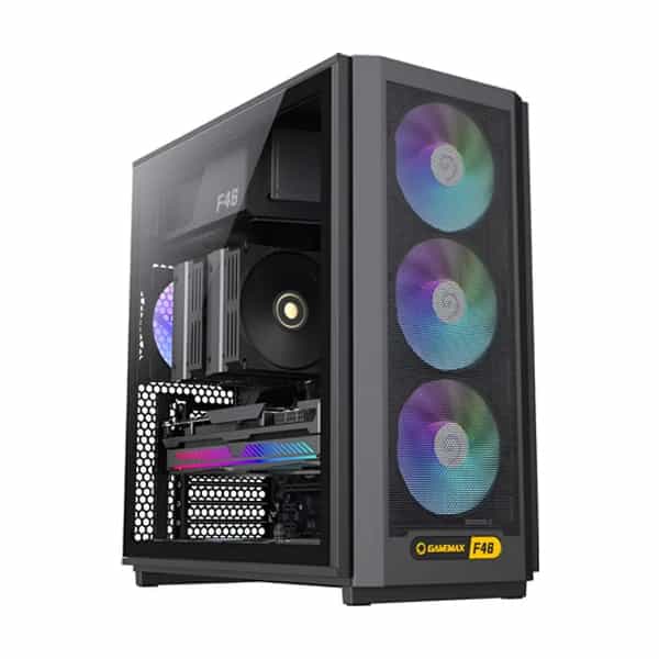 Gabinete GameMax F46 Black ATX con 4 ventiladores ARGB