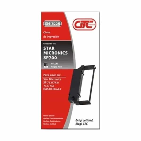 Cinta de nylon alternativa GTC para Star Micronics SP700 negra