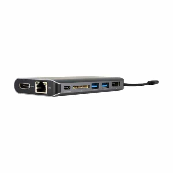Adaptador multipuerto USB-C Kramer KDOCK-3 HDMI 4K@30, DisplayPort, USB 3.0 y Ethernet