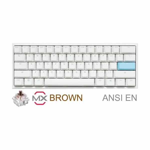 Teclado mecánico gamer Ducky One 2 Mini Pure White RGB Cherry Brown Double-Shot PBT