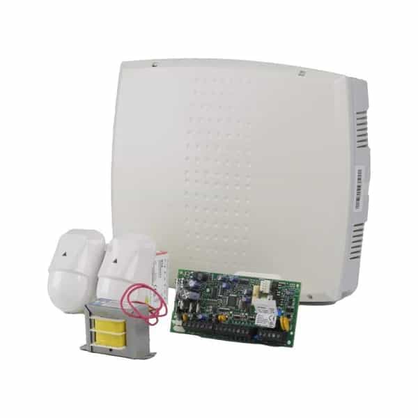 Panel de alarma Paradox SP4000 con sensor infrarrojo NV5, gabinete y transformador