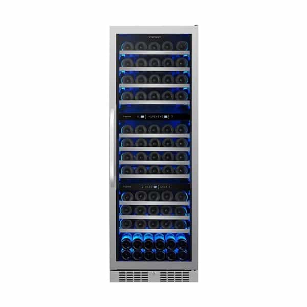 Cava de vinos Winefroz Luxury Edition WMN143T 119 botellas triple temperatura WiFi acero inoxidable