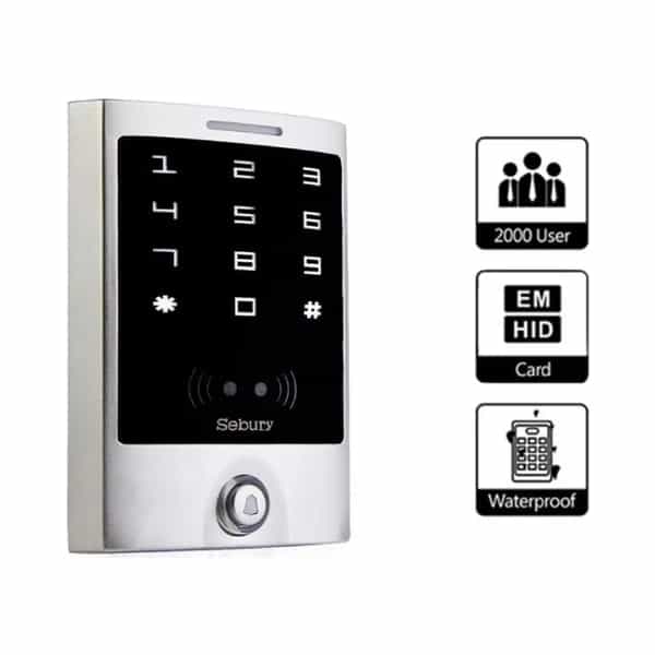 Control de acceso autónomo Sebury tarjeta EM y PIN 2000 usuarios teclado táctil STOUCH-W