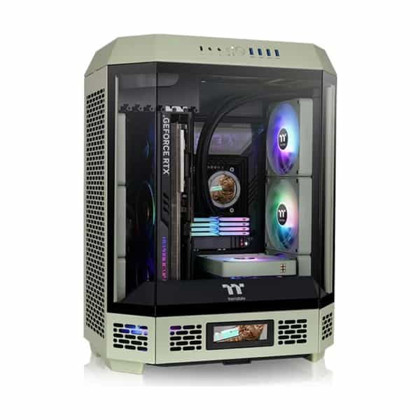 Gabinete Thermaltake The Tower 600 Matcha Green con 2 ventiladores CA-1Z1-00MEWN-00