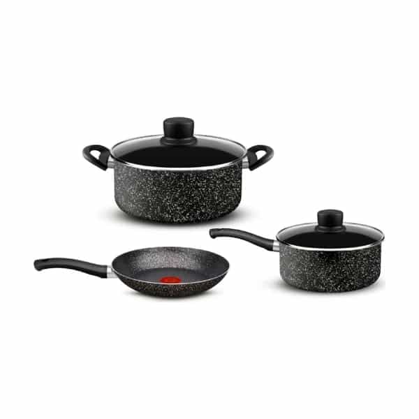 Set 5 Piezas Tefal -Stone Effect Cacerola Ctapa 20CM Olla Ctapa 24CM Sarten) (L2Z1G4B81)