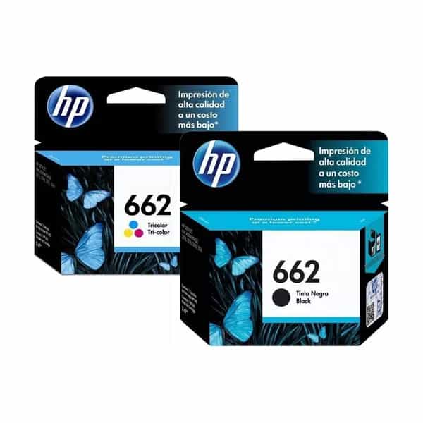 Combo cartuchos de tinta HP 662 negro y tricolor compatible con HP 2515 CZ103AL/CZ104AL