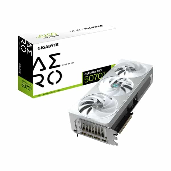 Placa de video Gigabyte RTX 5070 Ti Aero OC 16GB White GV-N507TAERO OC-16GD