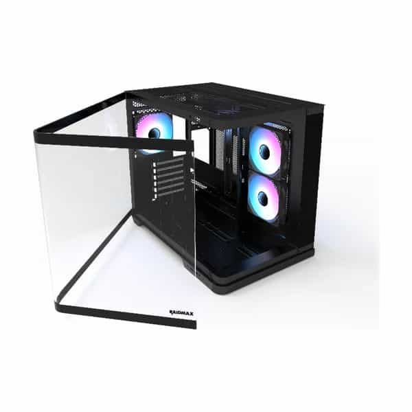 Gabinete Gamer Raidmax Infinita i630 Black ATX Fishtank Curved Glass ARGB