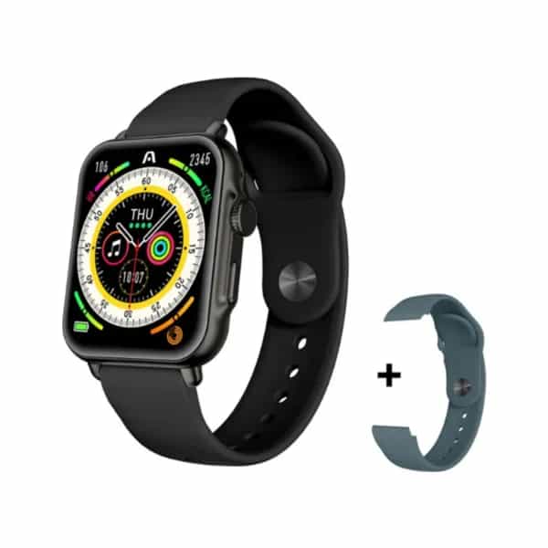 Smartwatch Argomtech S55 Black aluminio pantalla IPS 1.96" 2 correas Black y Steel Blue