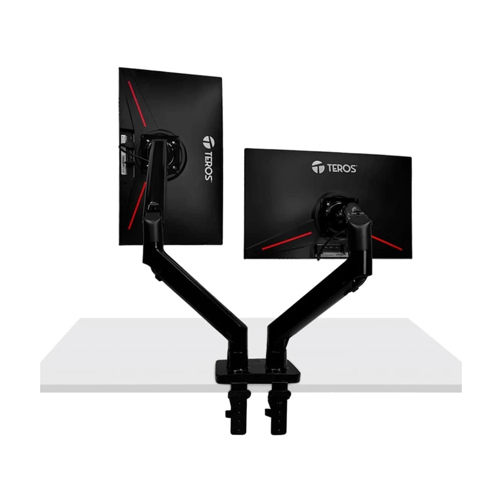 Soporte Doble Monitor Teros TE-7114 Brazo Articulado 22" a 32"