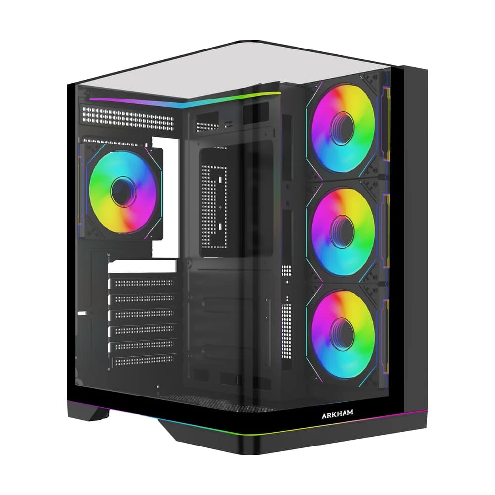 Gabinete Arkham Rakun ATX con 4 ventiladores ARGB