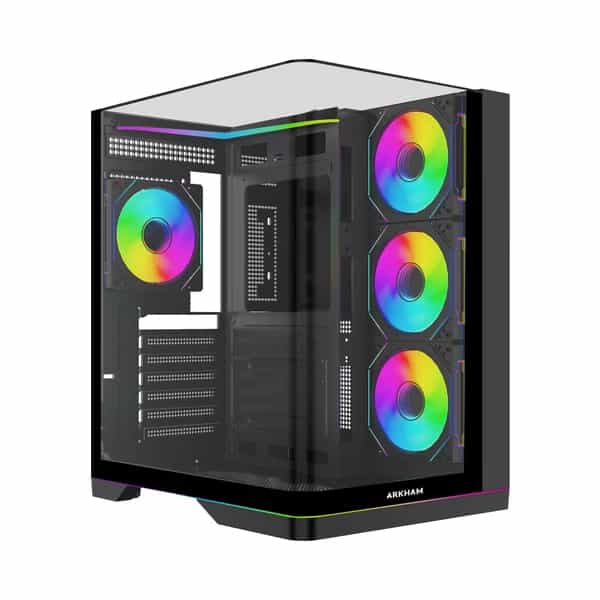Gabinete Arkham Rakun ATX con 4 ventiladores ARGB