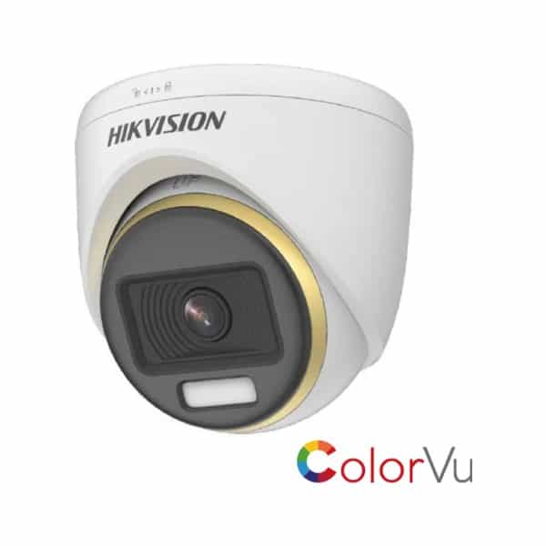 Cámara Turbo HD turret ColorVu Hikvision DS-2CE70DF3T-PF 2MP 2.8mm