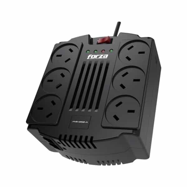 Estabilizador Forza FVR-1202A 1200VA/600W 6 tomas IRAM RJ45 220V