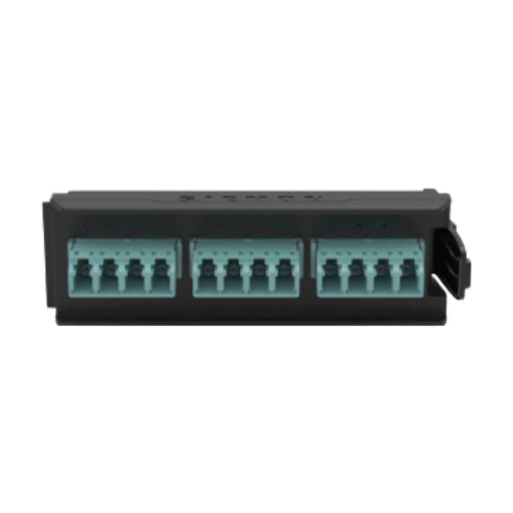 Placa adaptadora de fibra Siemon LightVerse 12 fibras LC adaptador aqua LVA12-LCQ-BC-A