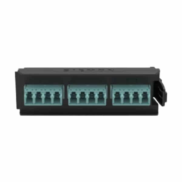Placa adaptadora de fibra Siemon LightVerse 12 fibras LC adaptador aqua LVA12-LCQ-BC-A