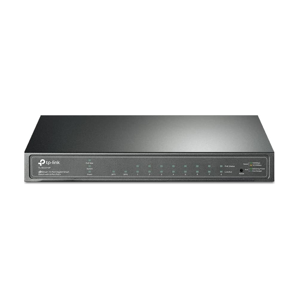 Switch TP-Link SG2210P Smart Gigabit 8 puertos PoE+ + 2 SFP 61W