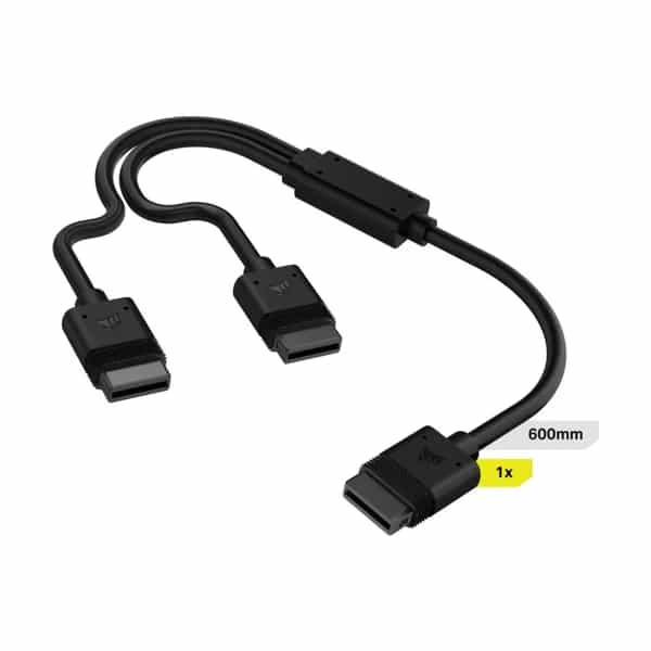 Cable Corsair iCUE LINK 1x 600mm tipo Y con conector derecho negro CL-9011124-WW