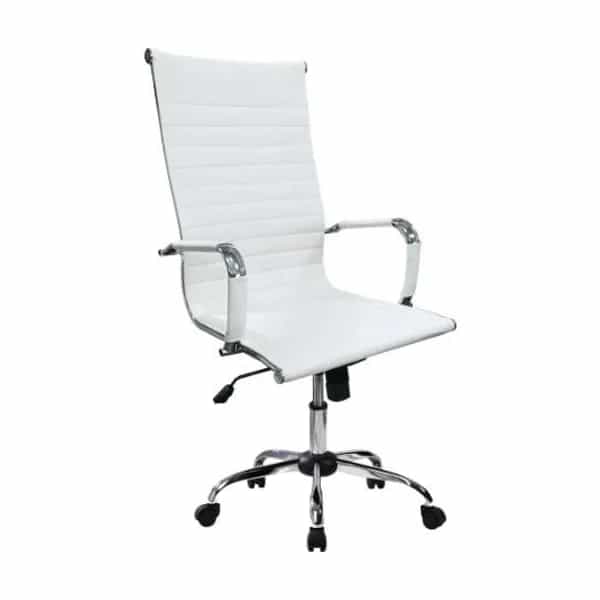 Silla de oficina Aluna RT-B01G alta blanca cuero ecológico JT-B01GWT