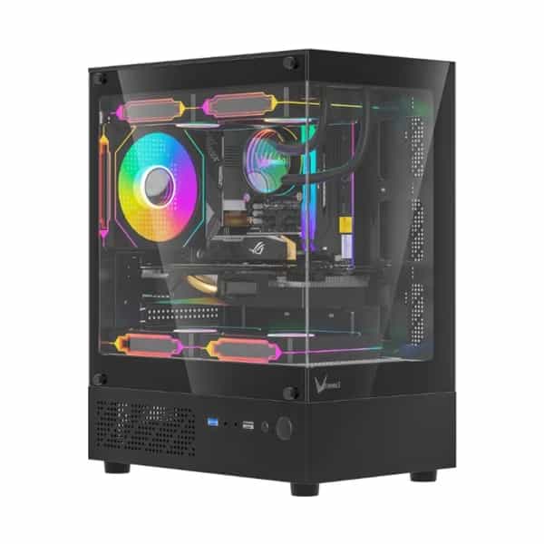 Gabinete gamer Formula V Line Crystal Z1CM Plus negro